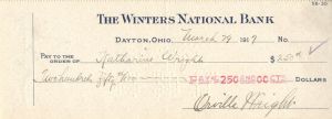 Orville Wright signed Check  - SOLD